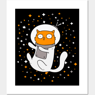 Cat in space Posters and Art